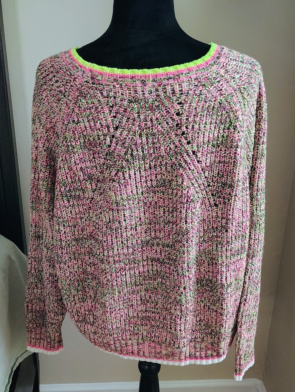 John and Jenn Fluorescent Knit Crew Neck Sweater